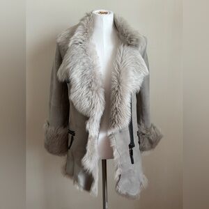 French Designer Rizal modern super soft real shearling stylish coat size 2-6